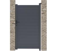 Portillon aluminium ""Marc"" - 101.2 x 180.9 cm - Gris