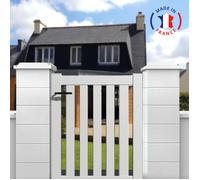 Portillon aluminium modèle ajouré en kit dimensions L.1000 (entre piliers) x H.1200 Couleurs Gris (RAL 7016)