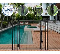 Portillon automatique SECURIPOOL 130cm Noir fixations 16mm barrière piscine démontable
