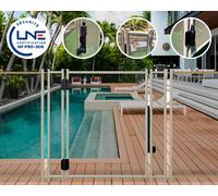 Portillon automatique SECURIPOOL 130cm Sable fixations 16mm barrière piscine démontable