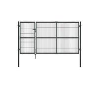 Portillon avec poteaux Acier 350 x 140 cm Anthracite