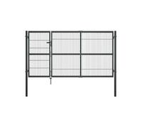 vidaXL Portillon avec poteaux Acier 350 x 140 cm Anthracite