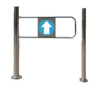Portillon battant à fermeture automatique en acier inoxydable pour supermarchés, bibliothèques et entrepôts - Portillon de sécurité unidirectionnel durable (gauche, 50 × 97 cm) pour une entr