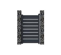 Portillon battant aluminium ajouré L103 x H165 cm anthracite - PRIMO