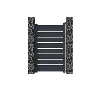 Portillon battant aluminium ajouré L103 x H166 cm anthracite - PRIMO