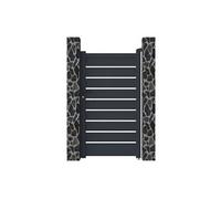 Portillon battant aluminium ajouré L103 x H180 cm anthracite - PRIMO