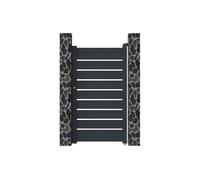 Portillon battant aluminium ajouré L103 x H183 cm anthracite - PRIMO