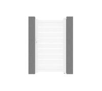 Vente-unique - Portillon battant aluminium ajouré L103 x H180 cm blanc - PRIMO