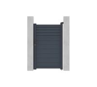 Vente-unique - Portillon battant aluminium persienné L103 x H166 cm anthracite - VIAZO