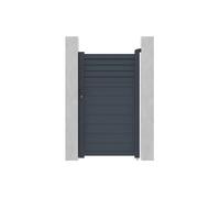 Portillon battant aluminium persienné L103 x H180 cm anthracite - VIAZO