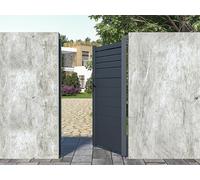 Portillon battant aluminium persienné L103 x H180 cm anthracite - VIAZO