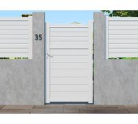 Portillon battant aluminium persienné L103 x H180 cm blanc - VIAZO