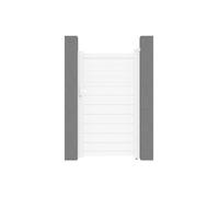 Portillon battant aluminium persienné L103 x H180 cm blanc - VIAZO