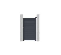 Portillon battant aluminium persienné L103 x H181 cm anthracite - VIAZO