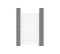 Portillon battant aluminium persienné L103 x H181 cm blanc - VIAZO