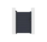Vente-unique - Portillon battant aluminium plein L103 x H150 cm anthracite - NAZARIO