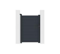 Portillon battant aluminium plein L103 x H150 cm anthracite - NAZARIO