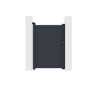 Vente-unique - Portillon battant aluminium plein L103 x H150 cm anthracite - NAZARIO