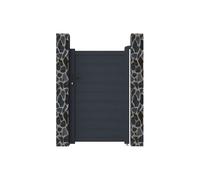 Portillon battant aluminium plein L103 x H165 cm anthracite - NAZARIO