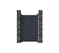 Portillon battant aluminium plein L103 x H166 cm anthracite - NAZARIO