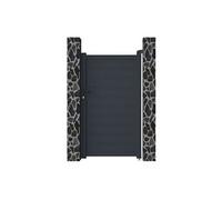Vente-unique - Portillon battant aluminium plein L103 x H180 cm anthracite - NAZARIO