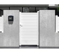Portillon battant aluminium plein L103 x H180 cm blanc - NAZARIO