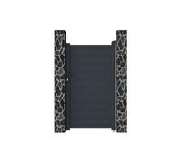 Vente-unique - Portillon battant aluminium plein L103 x H181 cm anthracite - NAZARIO