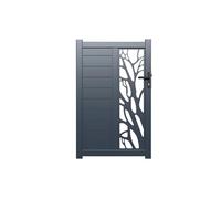 Portillon battant aluminium semi ajouré à motifs L105 x H187 cm anthracite LABRIT II