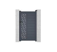 Portillon battant aluminium semi plein à motifs L103 x H180 cm anthracite GREGOR