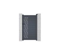 Portillon battant aluminium semi plein à motifs L103 x H181 cm anthracite GREGOR