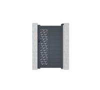 Portillon battant aluminium semi plein à motifs L103 x H181 cm anthracite GREGOR