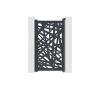 Portillon battant en aluminium à motif géométrique en découpe laser - L103 x H180 cm - Anthracite - NATAFO