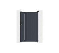 Portillon battant en aluminium semi ajouré L104 x H180 cm anthracite - TOROMA