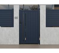 Portillon battant en aluminium semi ajouré L104 x H180 cm anthracite - TOROMA