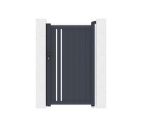 Portillon battant en aluminium semi ajouré L104 x H181 cm anthracite - TOROMA