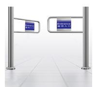 Portillon battant métallique à Fermeture Automatique, Supermarché Sens Unique Accès Automatique Portail Battant, pour Magasins/Cours/Entrepôts(140cm/55.1in)