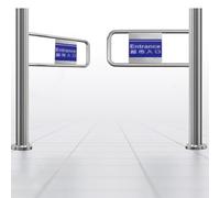 Portillon battant unidirectionnel en Acier Inoxydable - Porte d'entrée métallique à 90° pour supermarchés et bibliothèques - Solution de Barricade d'accès Durable 140 x 97 cm