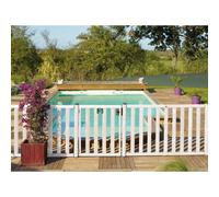 Portillon bois pour barrière piscine bois - à barreaux 0.95 1.17 Blanc