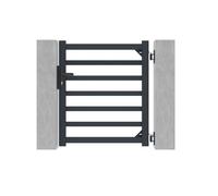 Casanoov Portillon ANTELAO 1x1,10m Aluminium Gris Anthracite - Design Barreaudé Ajouré Moderne - Léger Robuste Anti-Corrosion Résistant Intempéries - Montage Facile Clôture Jardin Sécurisée 93x110cm