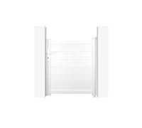 Casanoov Portillon EIGER 1x1,15m Aluminium Blanc - Design Plein Élégant et Moderne - Robuste Inoxydable Résistant Intempéries - Montage Facile Clôture Jardin Sécurisée Intimité Extérieur 100x115cm