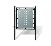 vidaXL Portail de clôture noir à une porte 100x75 cm 141684