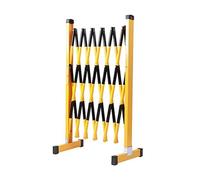 Portillon De Circulation Rétractable Robuste, Clôture Métallique Extensible De 4 M Avec Roulettes, Barrière De Sécurité Mobile For Garages De Travaux Routiers(Black,500cm/16.4FT)
