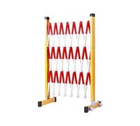 Portillon De Circulation Rétractable Robuste, Clôture Métallique Extensible De 4 M Avec Roulettes, Barrière De Sécurité Mobile For Garages De Travaux Routiers(Red,250cm/8.2FT)