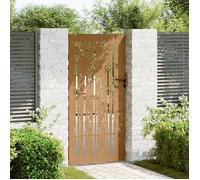 PORTILLON de Clôture Brun - Sarazyj® Portail de jardin - 85x200 cm acier corten design de bambou - J2065108