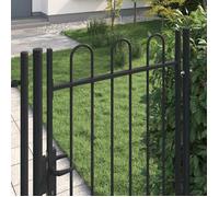 PORTILLON de Clôture Noir - LEMON® Portillon simple porte - avec dessus arqué Acier 1x1,75 m Noir - J3576599