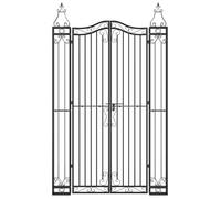 PORTILLON de Clôture Noir - Sarazyj® Portail de jardin - noir 121x8x200 cm fer forgé - J8160433