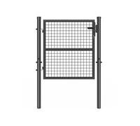 IDMARKET Portillon de jardin 105 x 100 cm en acier avec serrure et poignée gris anthracite