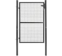 IDMarket - Portillon de jardin 105 x 125 cm en acier gris anthracite avec serrure et poignée