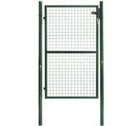 IDMarket - Portillon de Jardin 105 x 150 cm en Acier Vert avec Serrure et poignée