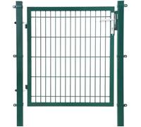 Portillon de jardin 106x150 cm Portail de clôture en grillage Avec serrure et clés Aspect vert esthétique GGD250L SONGMICS